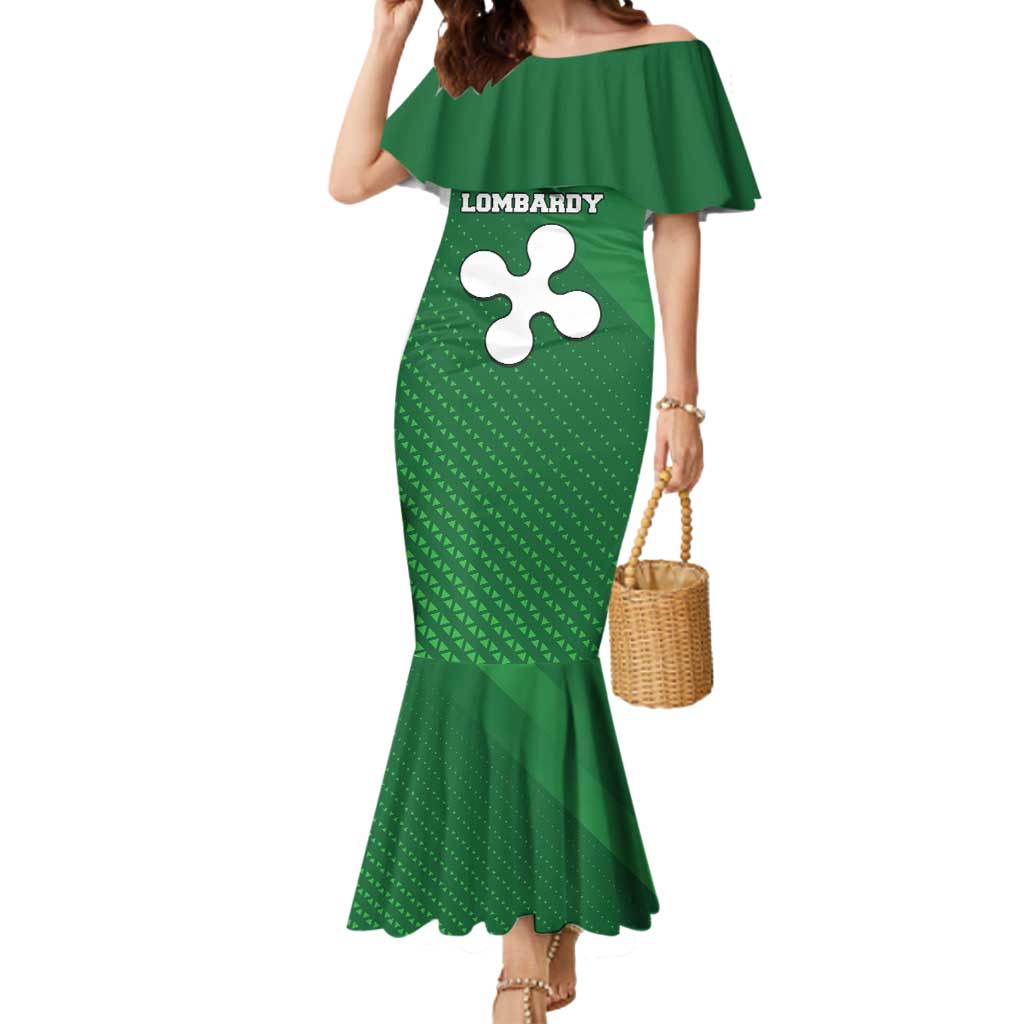 Italy Lombardy Mermaid Dress Map With Flag Style - Wonder Print Shop