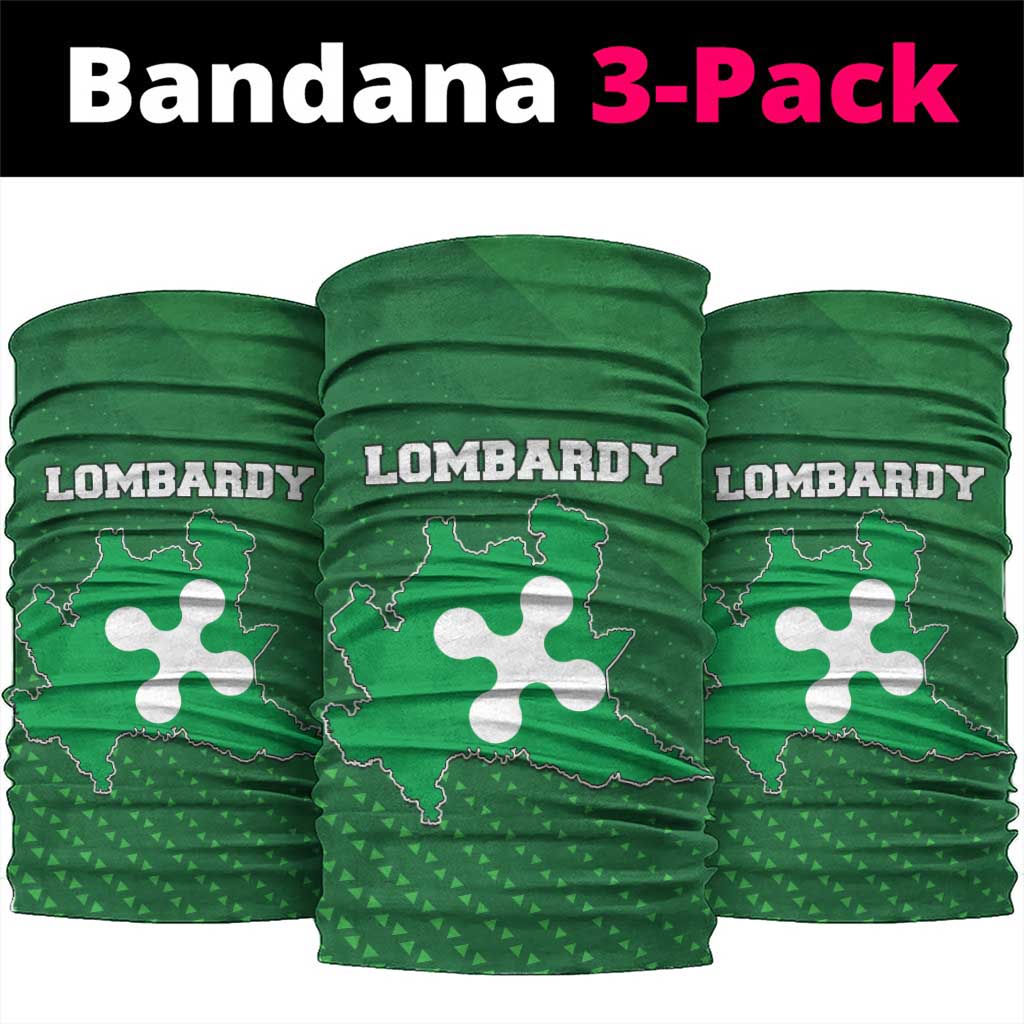 Italy Lombardy Neck Gaiter Map With Flag Style - Wonder Print Shop