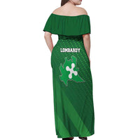 Italy Lombardy Off Shoulder Maxi Dress Map With Flag Style - Wonder Print Shop