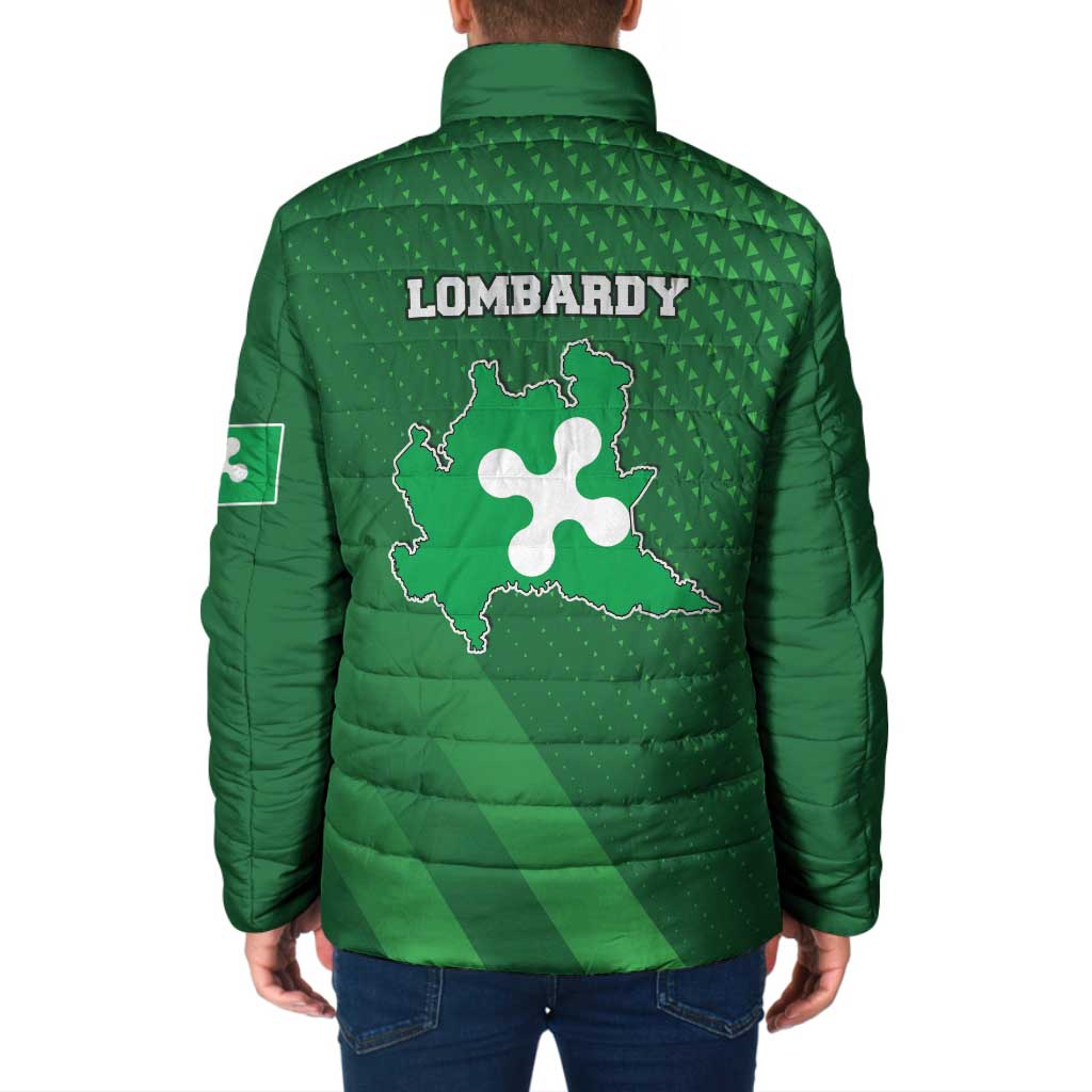 Italy Lombardy Padded Jacket Map With Flag Style - Wonder Print Shop