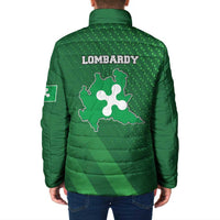Italy Lombardy Padded Jacket Map With Flag Style - Wonder Print Shop