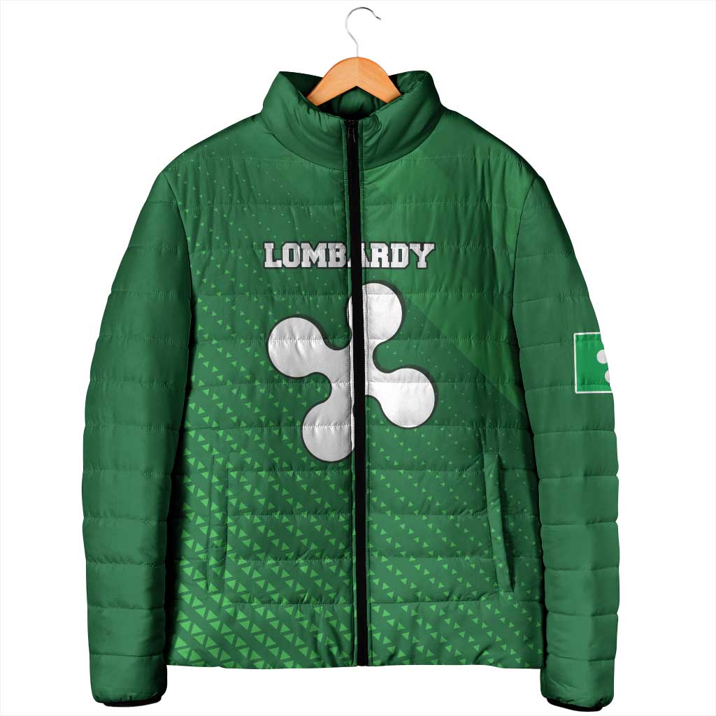 Italy Lombardy Padded Jacket Map With Flag Style - Wonder Print Shop
