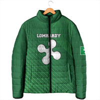 Italy Lombardy Padded Jacket Map With Flag Style - Wonder Print Shop