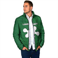 Italy Lombardy Padded Jacket Map With Flag Style - Wonder Print Shop