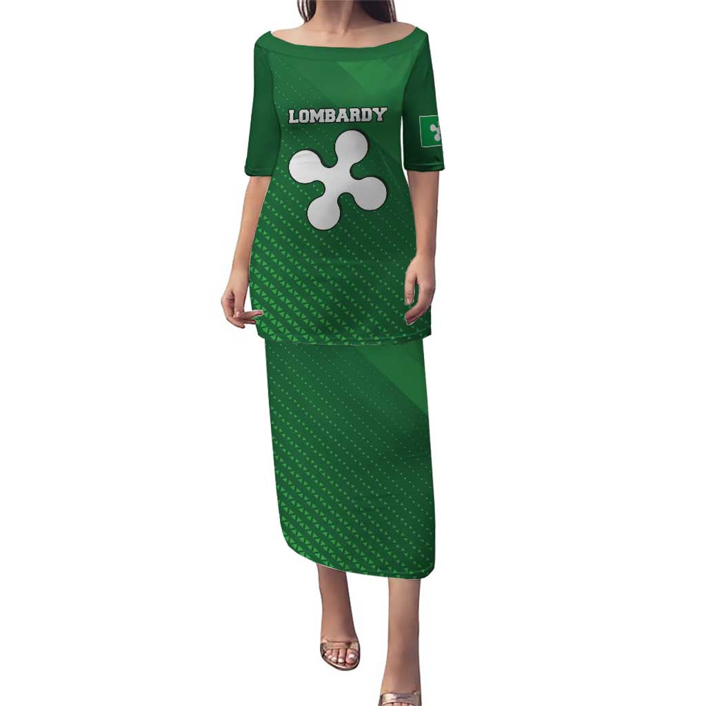 Italy Lombardy Puletasi Map With Flag Style - Wonder Print Shop