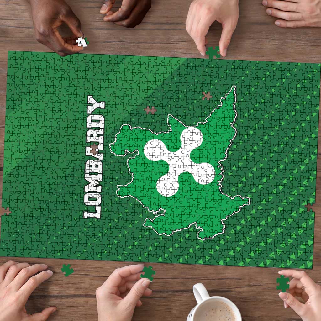 Italy Lombardy Puzzle Map With Flag Style - Wonder Print Shop