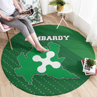 Italy Lombardy Round Carpet Map With Flag Style - Wonder Print Shop