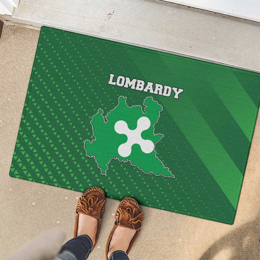 Italy Lombardy Rubber Doormat Map With Flag Style - Wonder Print Shop