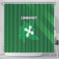 Italy Lombardy Shower Curtain Map With Flag Style - Wonder Print Shop