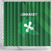 Italy Lombardy Shower Curtain Map With Flag Style - Wonder Print Shop