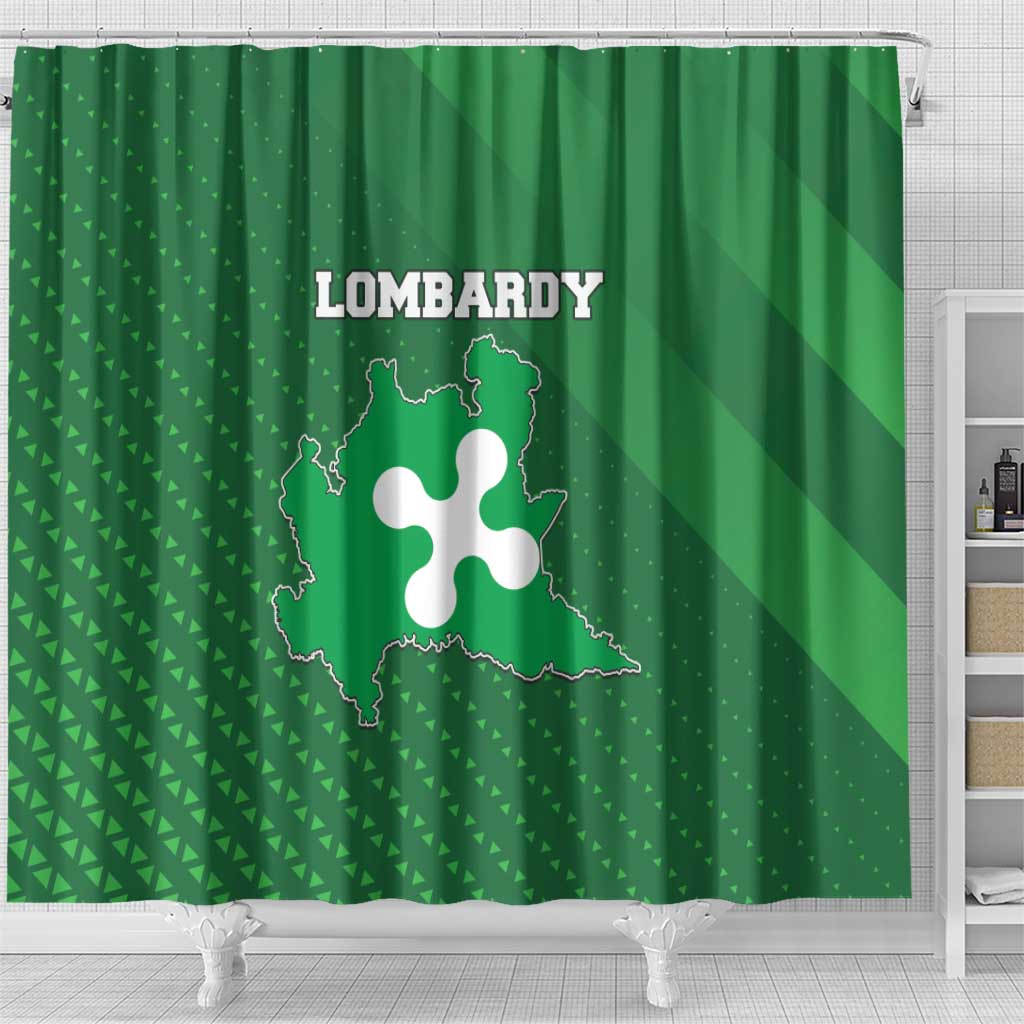Italy Lombardy Shower Curtain Map With Flag Style - Wonder Print Shop