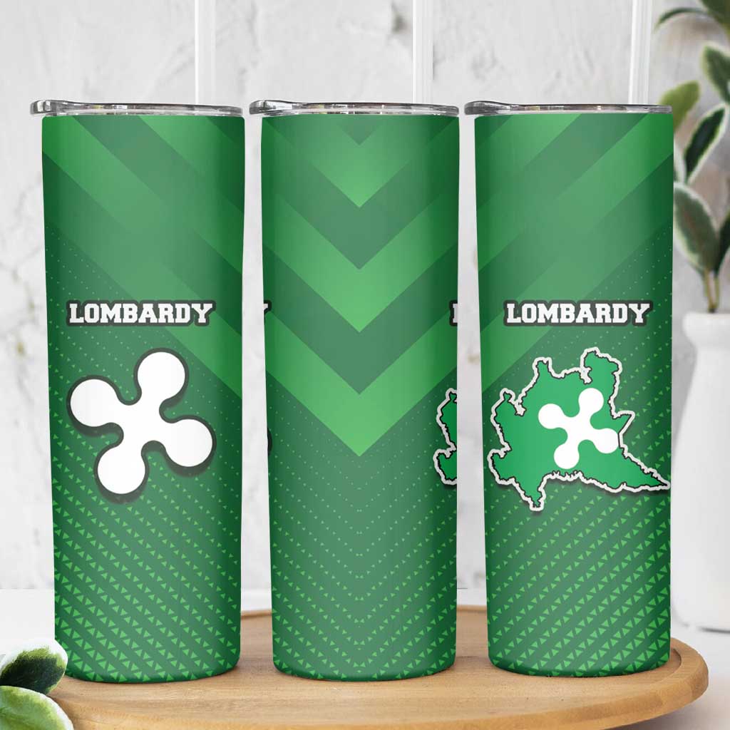 Italy Lombardy Skinny Tumbler Map With Flag Style - Wonder Print Shop