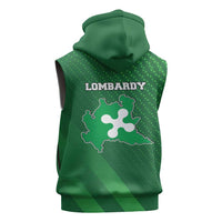 Italy Lombardy Sleeveless Hoodie Map With Flag Style - Wonder Print Shop