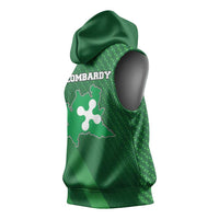 Italy Lombardy Sleeveless Hoodie Map With Flag Style - Wonder Print Shop