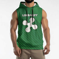 Italy Lombardy Sleeveless Hoodie Map With Flag Style - Wonder Print Shop