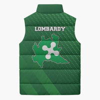 Italy Lombardy Sleeveless Puffer Jacket Map With Flag Style - Wonder Print Shop