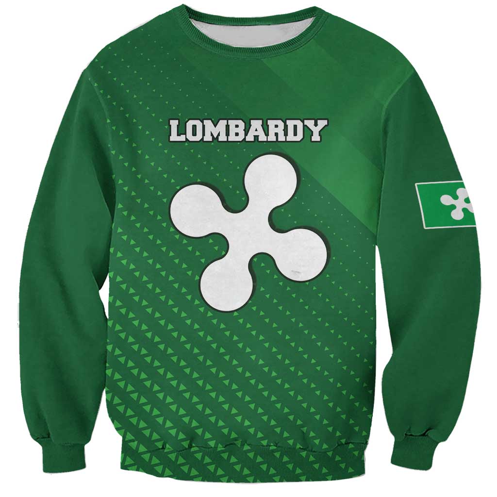 Italy Lombardy Sweatshirt Map With Flag Style - Wonder Print Shop