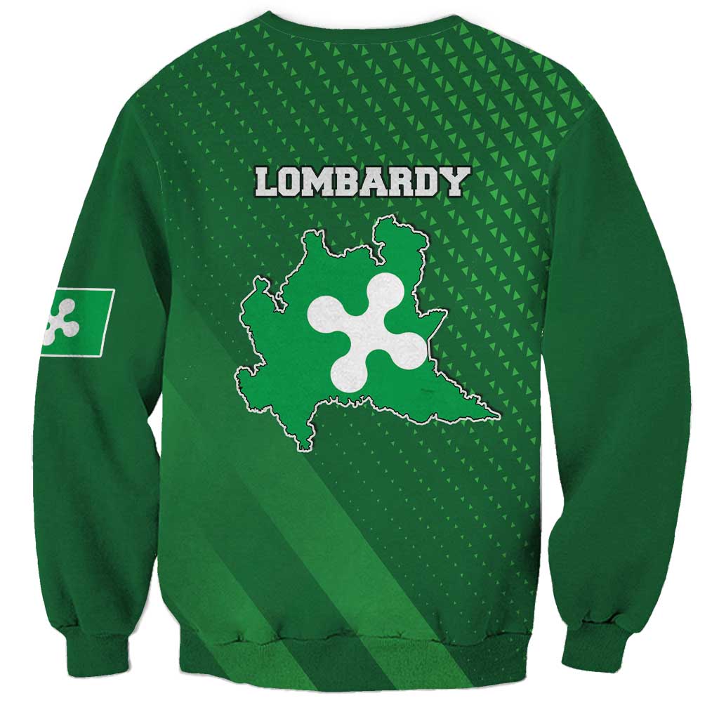Italy Lombardy Sweatshirt Map With Flag Style - Wonder Print Shop