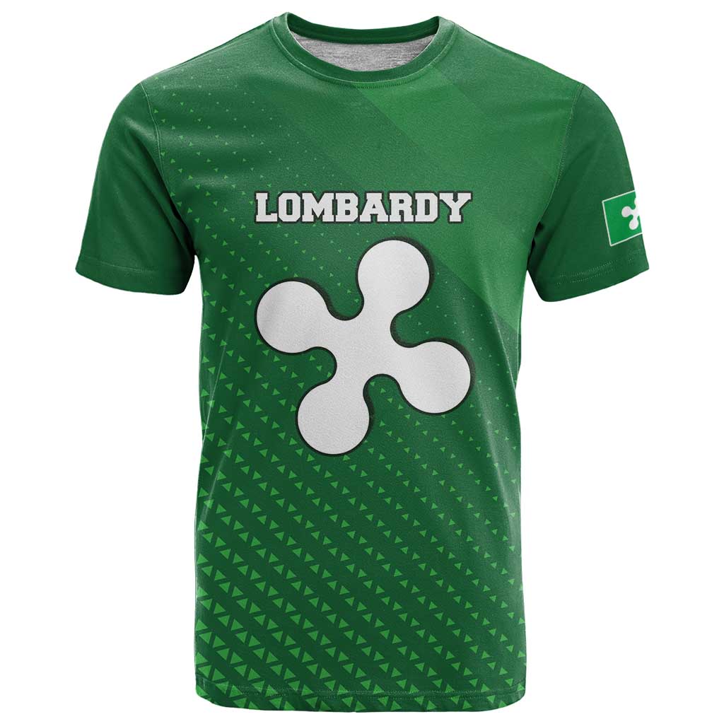 Italy Lombardy T Shirt Map With Flag Style - Wonder Print Shop