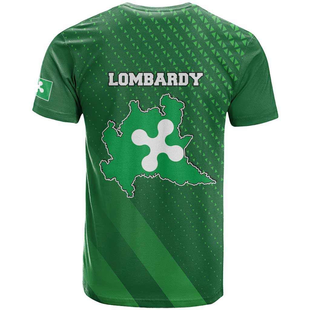 Italy Lombardy T Shirt Map With Flag Style - Wonder Print Shop