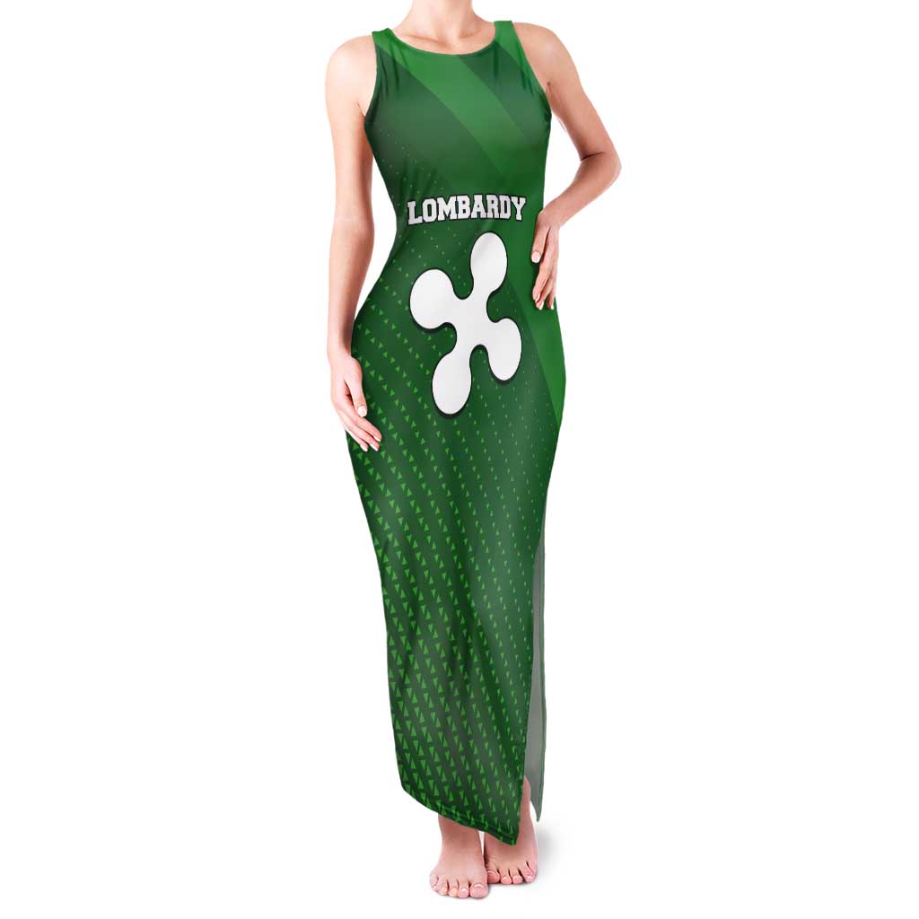 Italy Lombardy Tank Maxi Dress Map With Flag Style - Wonder Print Shop