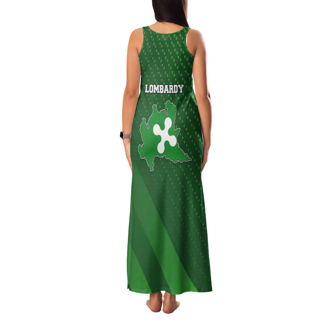 Italy Lombardy Tank Maxi Dress Map With Flag Style - Wonder Print Shop