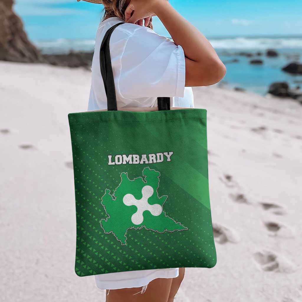 Italy Lombardy Tote Bag Map With Flag Style - Wonder Print Shop