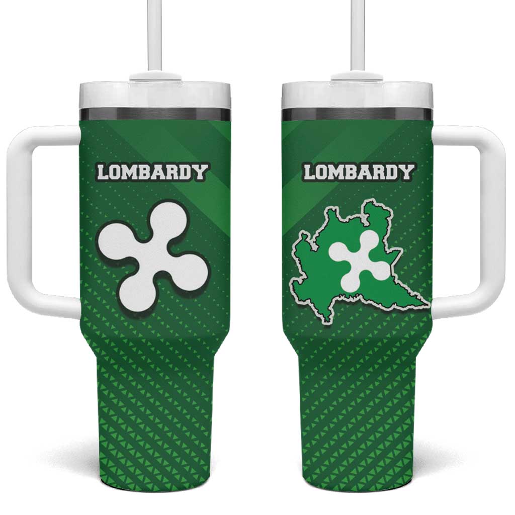 Italy Lombardy Tumbler With Handle Map With Flag Style - Wonder Print Shop