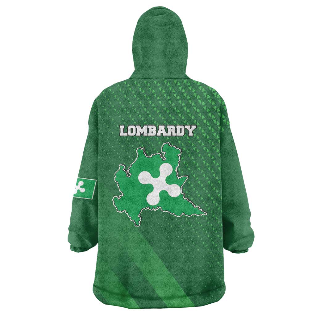 Italy Lombardy Wearable Blanket Hoodie Map With Flag Style - Wonder Print Shop