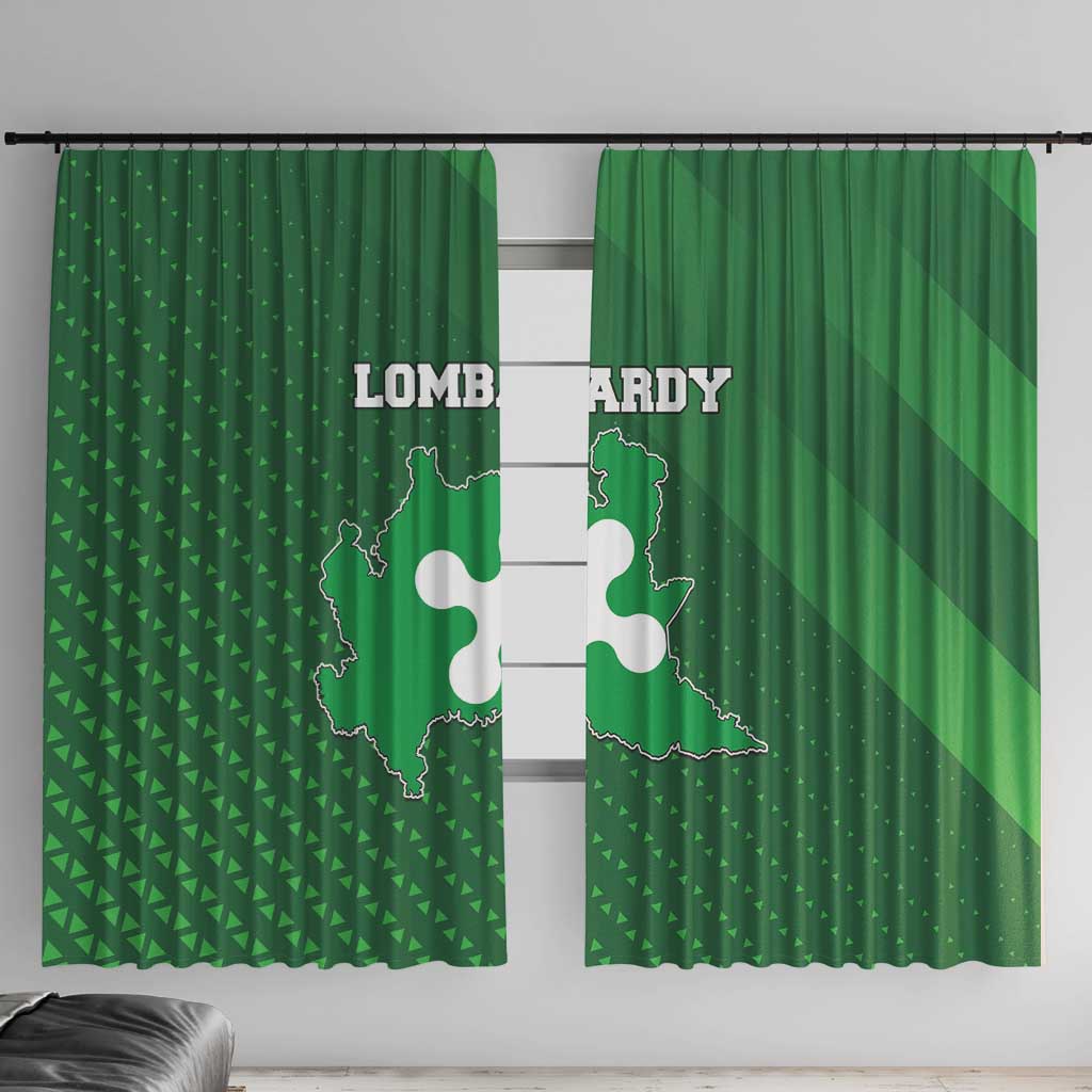Italy Lombardy Window Curtain Map With Flag Style - Wonder Print Shop