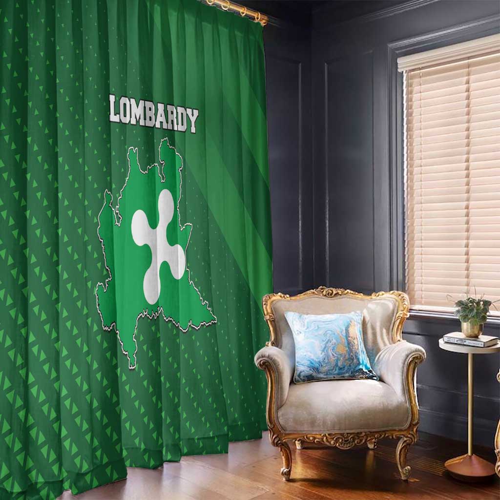 Italy Lombardy Window Curtain Map With Flag Style - Wonder Print Shop