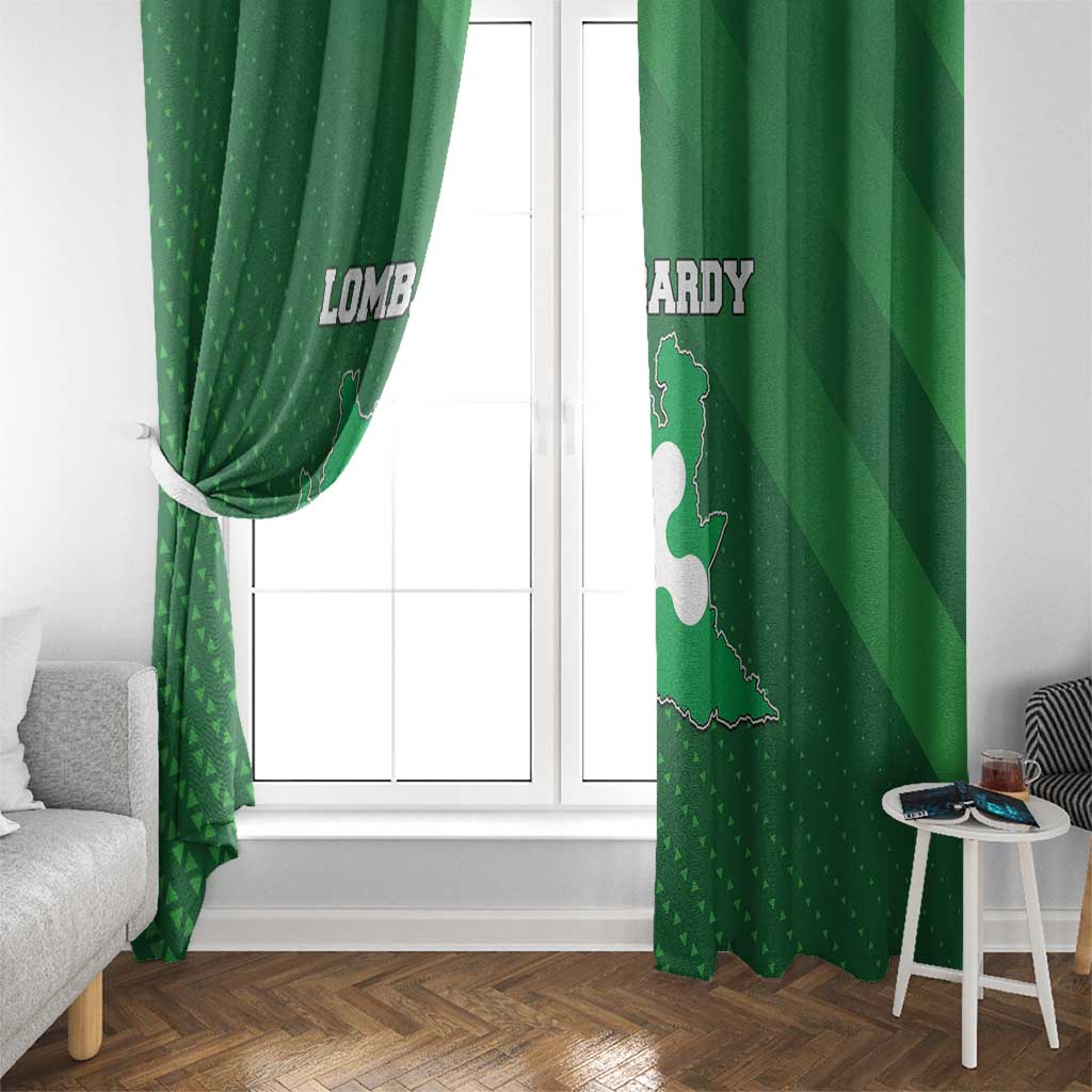 Italy Lombardy Window Curtain Map With Flag Style - Wonder Print Shop