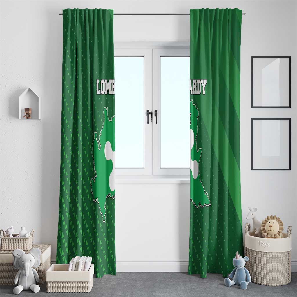 Italy Lombardy Window Curtain Map With Flag Style - Wonder Print Shop