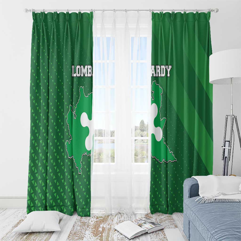 Italy Lombardy Window Curtain Map With Flag Style - Wonder Print Shop