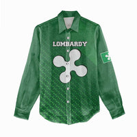 Italy Lombardy Women Casual Shirt Map With Flag Style - Wonder Print Shop