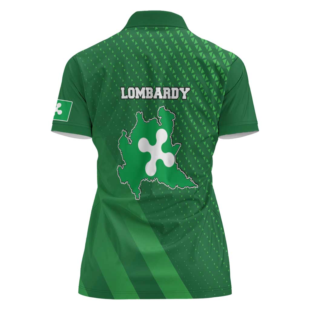 Italy Lombardy Women Polo Shirt Map With Flag Style - Wonder Print Shop