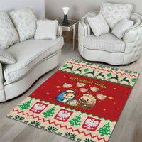 Poland Christmas Area Rug Polish Pierogi Mascot Nativity Scene - Wonder Print Shop