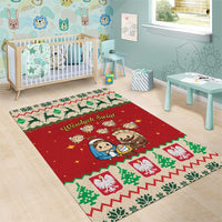 Poland Christmas Area Rug Polish Pierogi Mascot Nativity Scene - Wonder Print Shop
