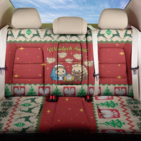 Poland Christmas Back Car Seat Cover Polish Pierogi Mascot Nativity Scene - Wonder Print Shop