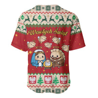 Poland Christmas Baseball Jersey Polish Pierogi Mascot Nativity Scene - Wonder Print Shop
