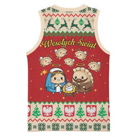 Poland Christmas Basketball Jersey Polish Pierogi Mascot Nativity Scene - Wonder Print Shop