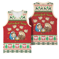 Poland Christmas Basketball Jersey Polish Pierogi Mascot Nativity Scene - Wonder Print Shop