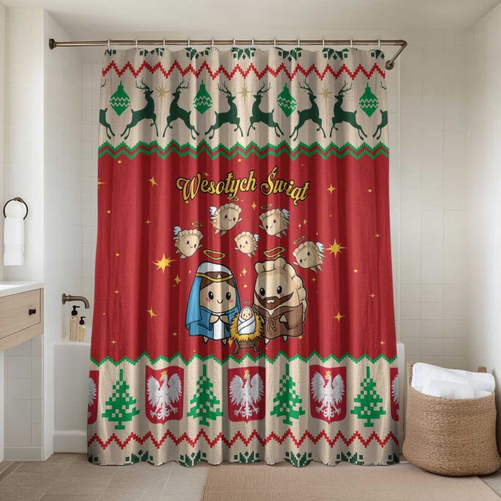 Poland Christmas Bathroom Set Polish Pierogi Mascot Nativity Scene - Wonder Print Shop