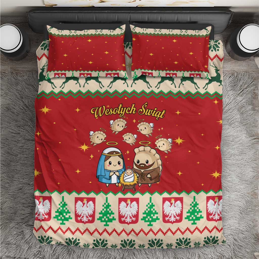 Poland Christmas Bedding Set Polish Pierogi Mascot Nativity Scene - Wonder Print Shop
