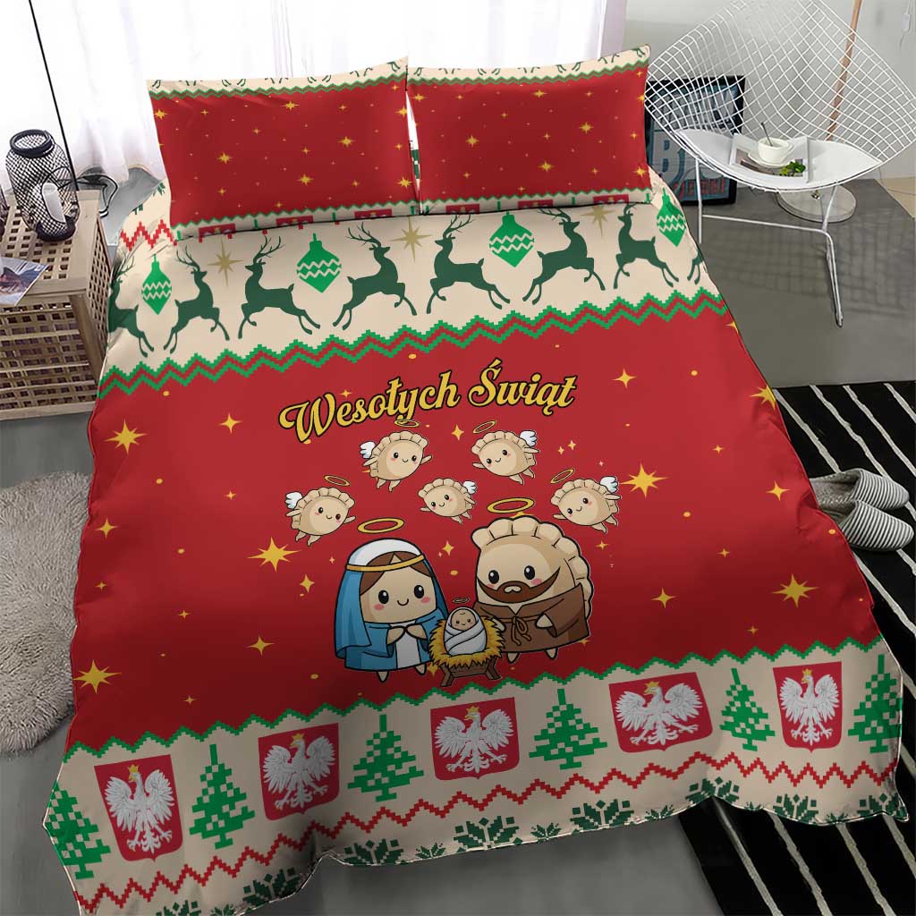 Poland Christmas Bedding Set Polish Pierogi Mascot Nativity Scene - Wonder Print Shop