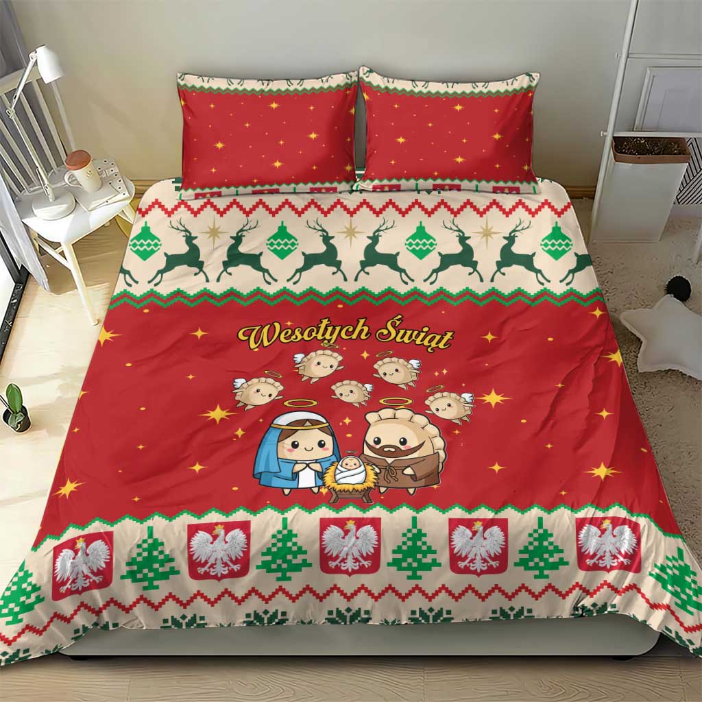 Poland Christmas Bedding Set Polish Pierogi Mascot Nativity Scene - Wonder Print Shop