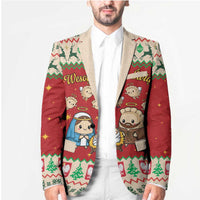 Poland Christmas Blazer Polish Pierogi Mascot Nativity Scene - Wonder Print Shop
