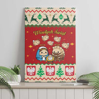 Poland Christmas Canvas Wall Art Polish Pierogi Mascot Nativity Scene - Wonder Print Shop
