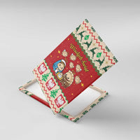 Poland Christmas Canvas Wall Art Polish Pierogi Mascot Nativity Scene - Wonder Print Shop