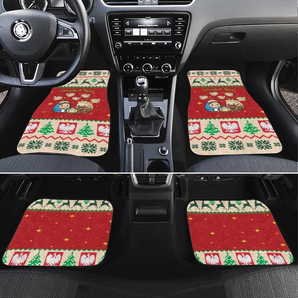 Poland Christmas Car Mats Polish Pierogi Mascot Nativity Scene - Wonder Print Shop